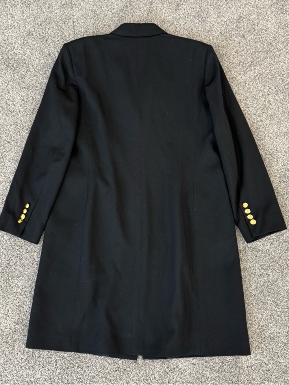 Vintage Austin Reed 100% Wool Black Gold Button Women’s Coat US 14 Made In USA - Picture 9 of 10